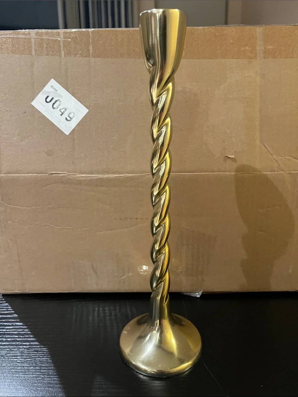 Twisted Spiral Candlestick Holder — Gold Finish